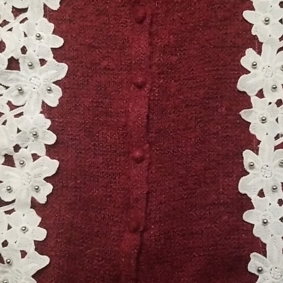 Modcloth Red Fuzzy Cardigan - Picture 5 of 9